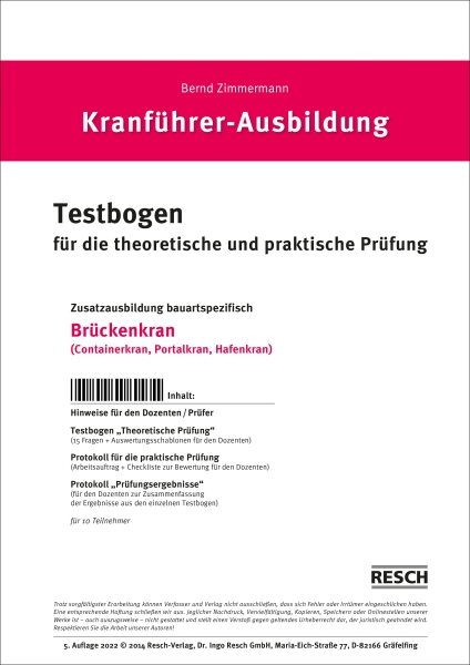 Testbogen: Brückenkran (Containerkran, Portalkran, Hafenkran)